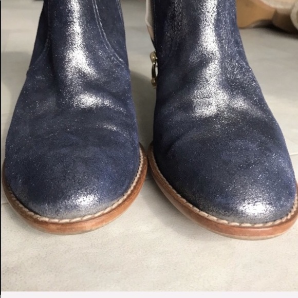 Blue Gray Sparkle Maison Auguste ankle booties 10 - Picture 8 of 8
